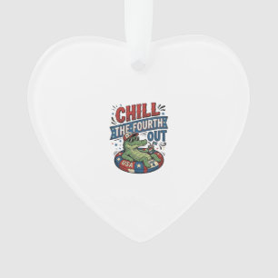 Chill The Fourth Out Funny Alligator Summer Shirt Ornament