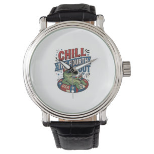 Chill The Fourth Out Funny Alligator Summer Shirt Watch