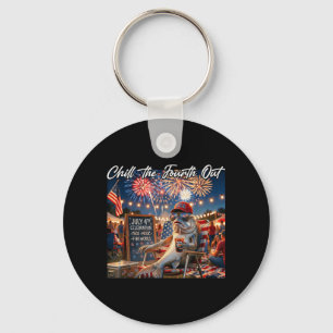 Chill The Fourth Out Funny Fish Ice Coffee 4th Of Key Ring