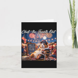 Chill The Fourth Out Funny Guinea Pigs Coffee 4th Card