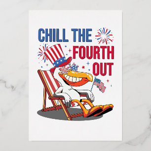 Chill The Fourth Out Funny Patriotic Pelican