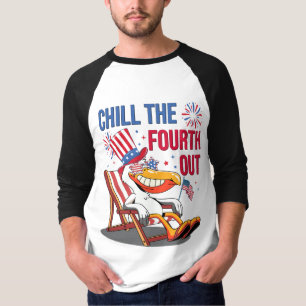 Chill The Fourth Out Funny Patriotic Pelican T-Shirt