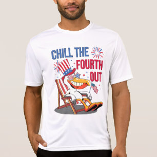 Chill The Fourth Out Funny Patriotic Pelican T-Shirt