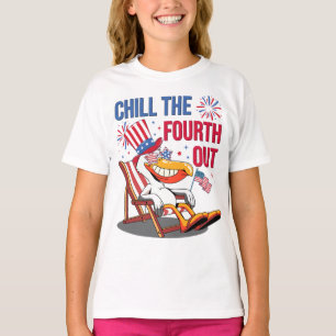 Chill The Fourth Out Funny Patriotic Pelican T-Shirt