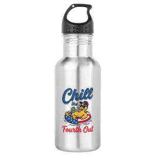 Chill the Fourth Out Patriotic Duck T-Shirt Design 532 Ml Water Bottle