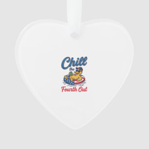 Chill the Fourth Out Patriotic Duck T-Shirt Design Ornament