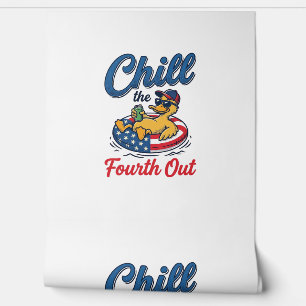 Chill the Fourth Out Patriotic Duck T-Shirt Design Wallpaper