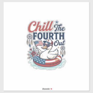 Chill The Fourth Out Patriotic Duck Vector Shirt_1