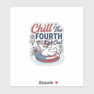 Chill The Fourth Out Patriotic Duck Vector Shirt_1