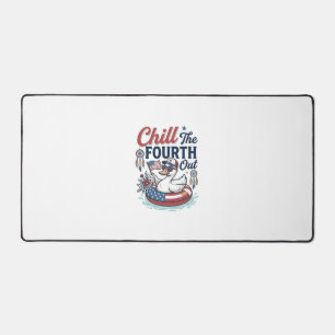 Chill The Fourth Out Patriotic Duck Vector Shirt_1 Desk Mat