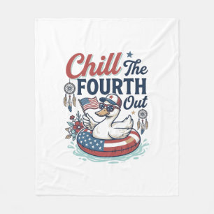 Chill The Fourth Out Patriotic Duck Vector Shirt_1 Fleece Blanket