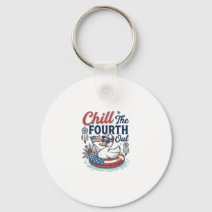 Chill The Fourth Out Patriotic Duck Vector Shirt_1 Key Ring