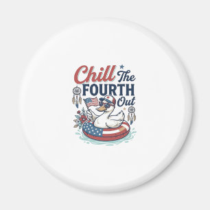 Chill The Fourth Out Patriotic Duck Vector Shirt_1 Magnet