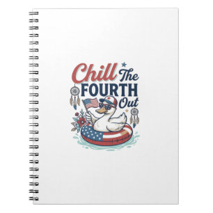 Chill The Fourth Out Patriotic Duck Vector Shirt_1 Notebook