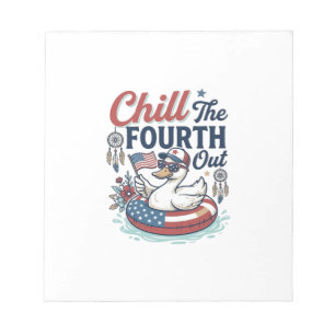 Chill The Fourth Out Patriotic Duck Vector Shirt_1 Notepad
