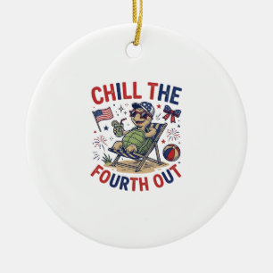 Chill The Fourth Out Turtle Summer Holiday Shirt_1 Ceramic Tree Decoration