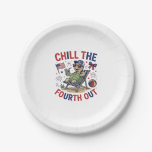 Chill The Fourth Out Turtle Summer Holiday Shirt_1 Paper Plate