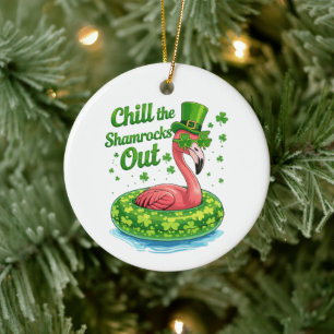 Chill The Shamrocks Out Funny  St Patrick’s Day Ceramic Tree Decoration