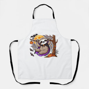 Chill Thrills Halloween Sloth Oversized T-Shirt Apron