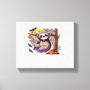 Chill Thrills Halloween Sloth Oversized T-Shirt Canvas Print
