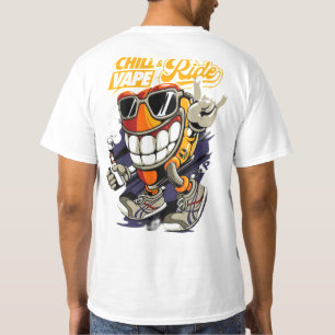 "Chill Vape Rider: Urban Cool T-Shirt Design"