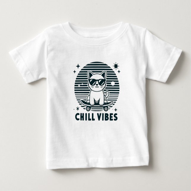 Chill Vibes Baby Cool Graphic Jersey Tee (Front)
