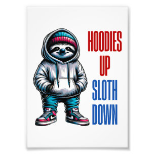 Chill Vibes Hoodie Sloth Streetwear Photo Print
