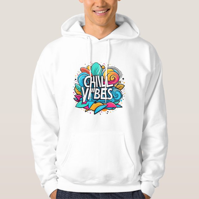 Chill Vibes Minimalist Design Hoodie (Front)