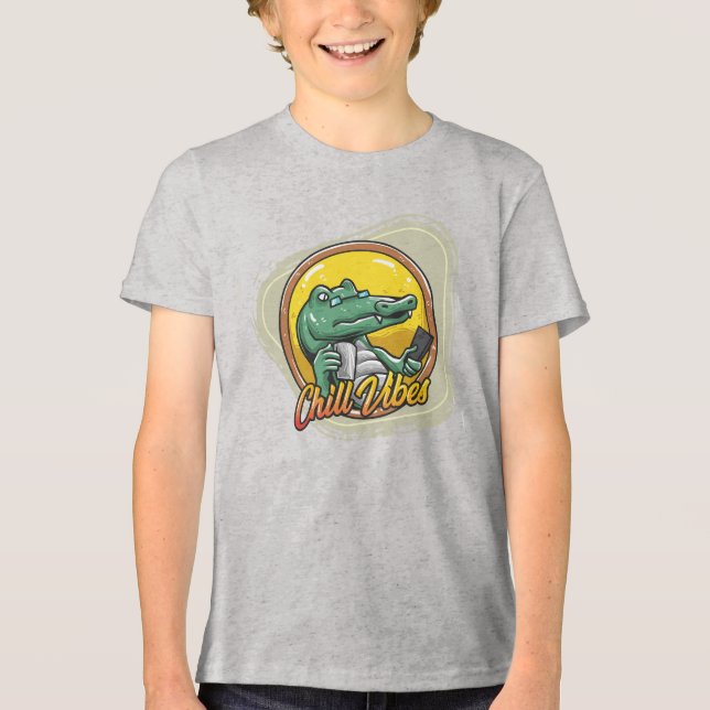 Chill Vibes: Relax Like a Cool Croc Tri-Blend Shirt (Front)