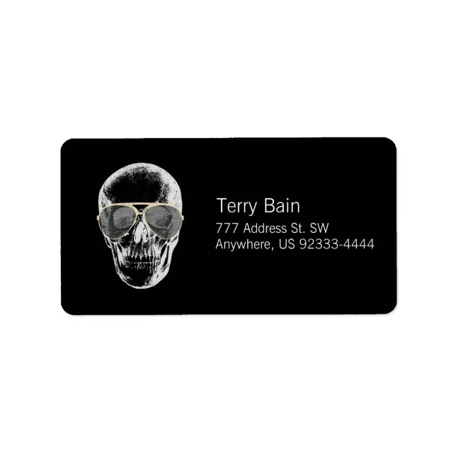 Chill Vintage Skull in Sunglasses Label (Front)