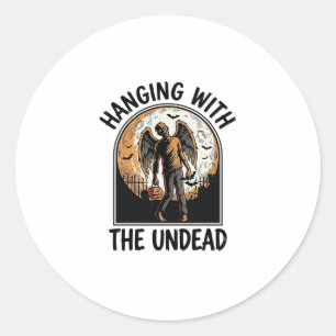 Chill Zombie Shirt Vintage Halloween Graphic_1 Classic Round Sticker