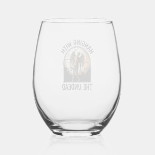 Chill Zombie Shirt Vintage Halloween Graphic_1 Stemless Wine Glass
