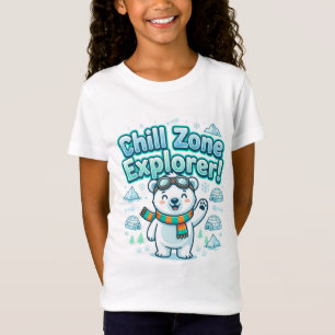 Chill Zone Explorer Cute Polar Bear T-Shirt   Kids