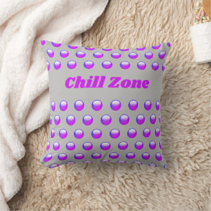 Chill Zone Purple Polka Dot Geometric Teen Cushion