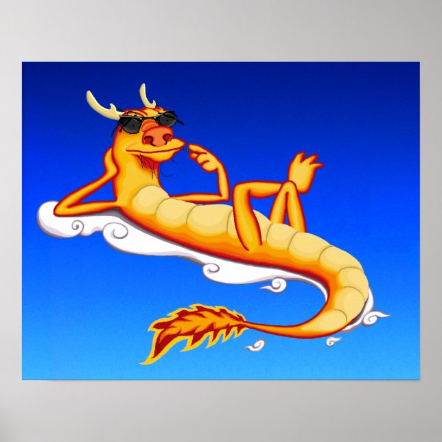 Chillax Dragon (blue) Poster (Front)
