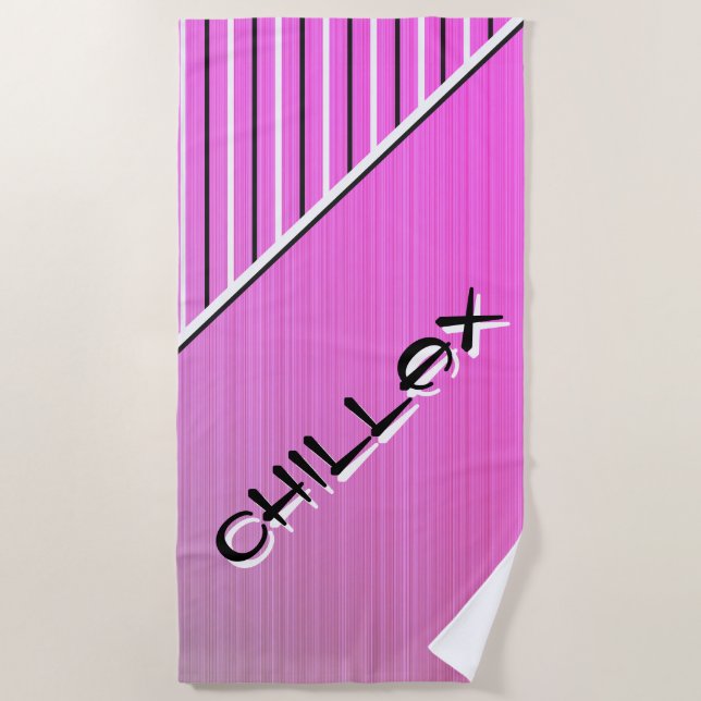 Chillax Pink Beach Towel (Front)