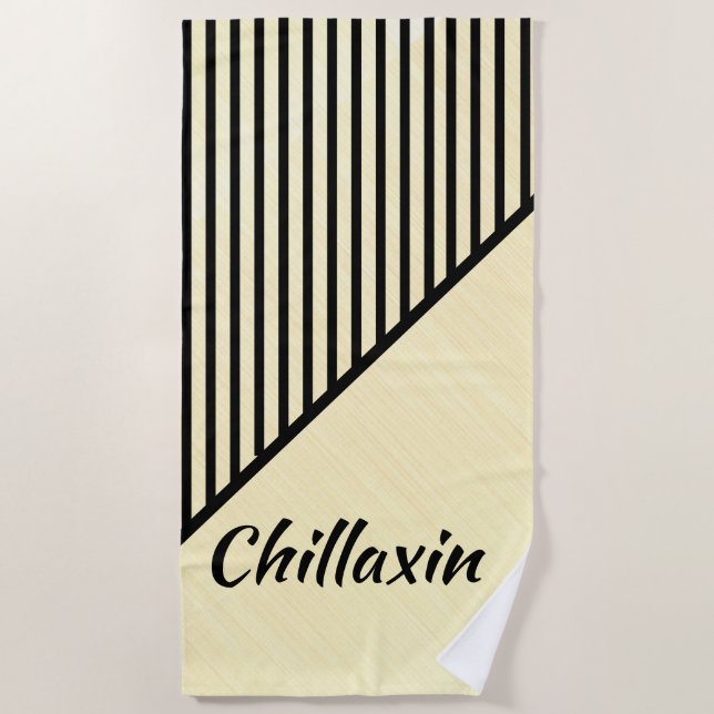 Chillaxin Chic Modern Art Beach Towel (Front)
