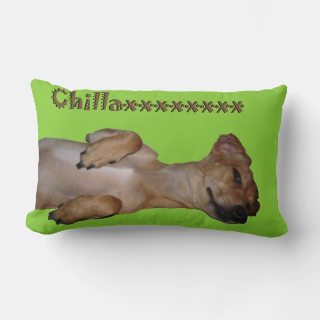 Chillaxin Chiweenie Lumbar Throw Pillow (Front)