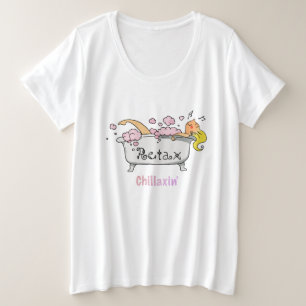 Chillaxin’ Vibes – Cute Relaxation Cartoon Plus Size T-Shirt