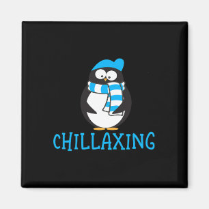 Chillaxing Cute Penguin Christmas Zoo Gift Magnet