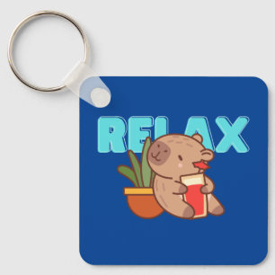 Chilled Capybara Charm Key Ring