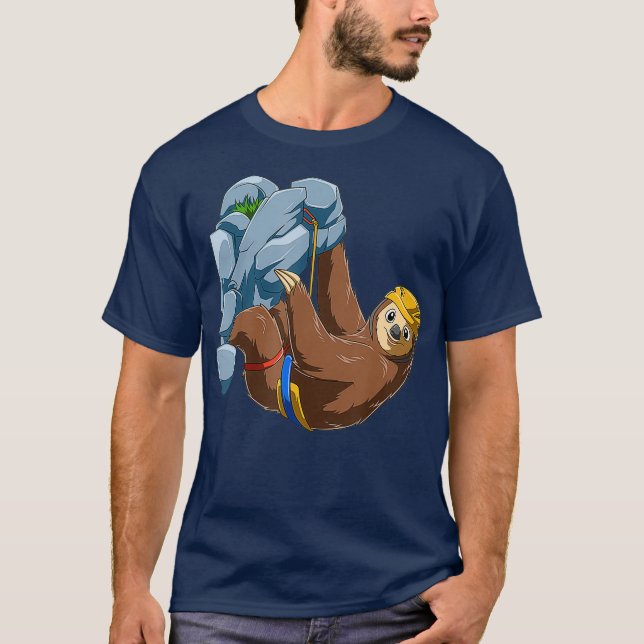 Chilled Sloth  Bouldering and Rock Climbing Gift T-Shirt (Front)