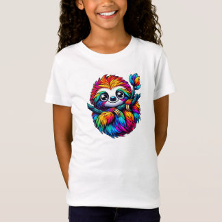 Chilled Sloth in Rainbow Vibes  T-Shirt