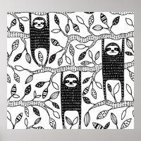 Chilled Sloths: Cute Animal Pattern.