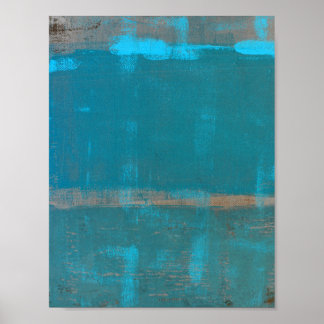 'Chilled' Teal Abstract Art Poster