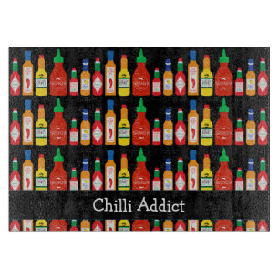 Chilli Addict Spicy Food Lover Patterned Cutting Board