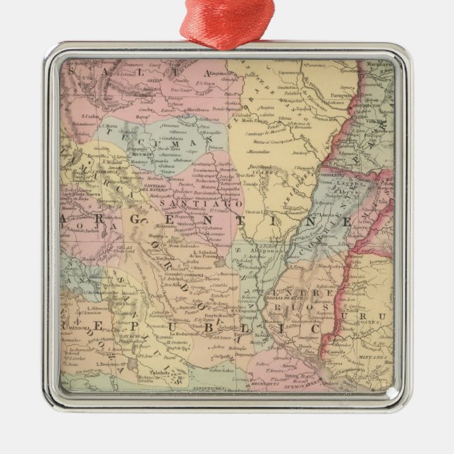 Chilli, Argentine Republic, Paraguay, and Uruguay Metal Tree Decoration (Front)