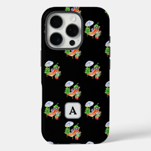 Chilli Beach Christmas Add Your Initial Black iPhone 16 Pro Case
