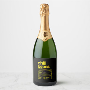 Chilli Beans Nutrition Facts Funny Thanksgiving Ch Sparkling Wine Label