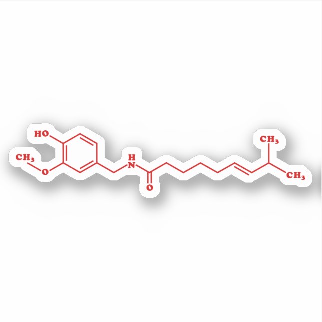 Chilli Capsaicin Molecular Chemical Formula (Front)